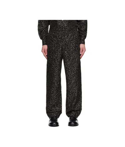 Bode Black Glitter Trousers In Black