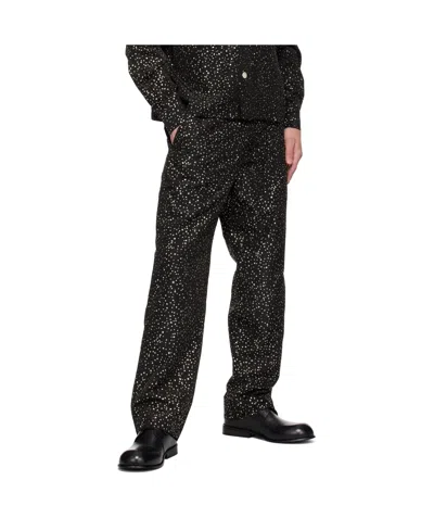 Bode Black Glitter Trousers In Black