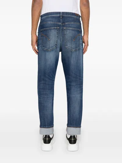 Dondup Distressed Denim Trousers Belt Loops In Blue