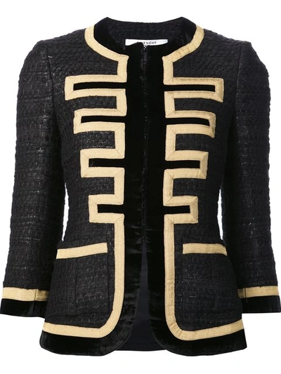 Givenchy Embroidered Jacket In Black Wool
