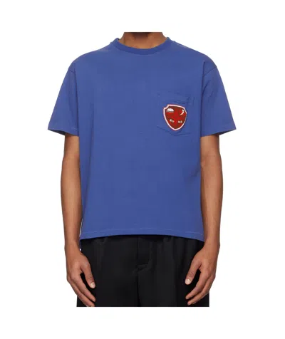 Bode Logo-embellished Cotton-jersey T-shirt In Blue