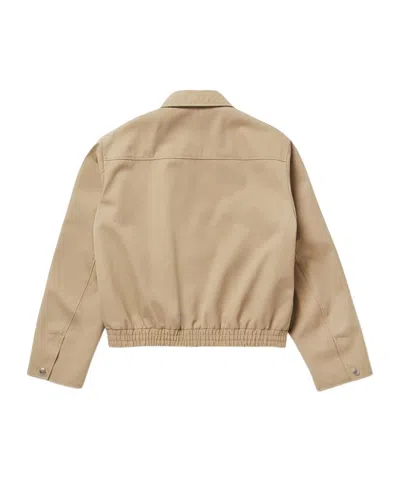 1989 Studio Solid Color Lightweight Jacket With Embroidered Logo In Beige