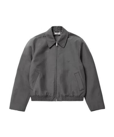 1989 Studio Lightweight Cotton Overshirt Jacket With Zip Closure In Gray