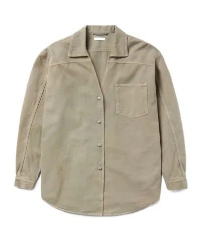 1989 Studio Light Washed Denim Overshirt With Breast-pocket In Beige