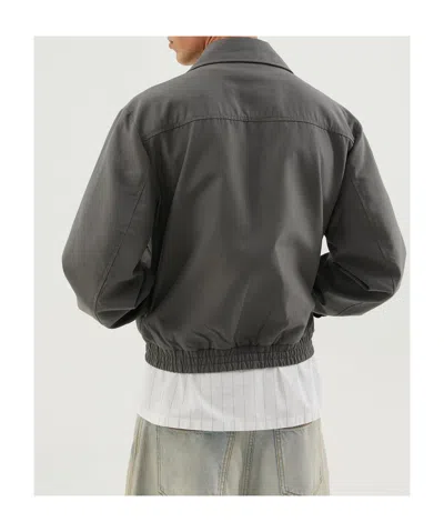 1989 Studio Lightweight Cotton Overshirt Jacket With Zip Closure In Gray