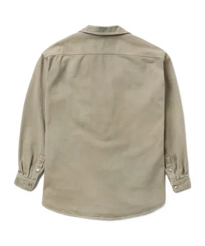 1989 Studio Light Washed Denim Overshirt With Breast-pocket In Beige