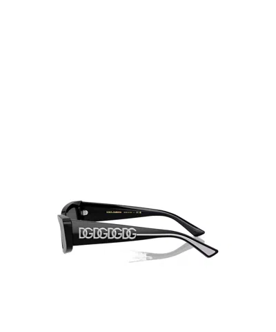 Dolce & Gabbana Dna Rectangle-frame Sunglasses In Black