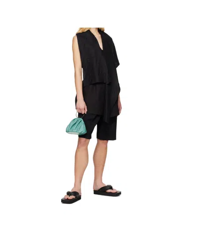 Yohji Yamamoto Black Draped Long Vest In 1 Black