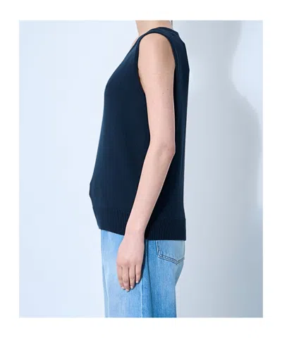 The Row V-neck Knitted Vest In Navy