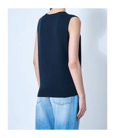 The Row V-neck Knitted Vest In Navy