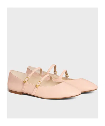 Celine Double Strap Flat Shoes In Light Pink