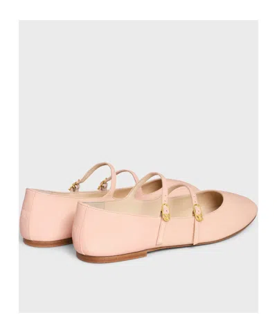 Celine Double Strap Flat Shoes In Light Pink
