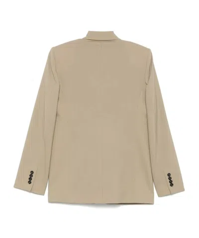 Msgm Tailored Suit Jacket Notch Lapel In Neutral