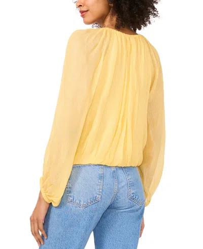 Parker Women's Mylah Shirred Long-sleeve Crewneck Top In Dandelion