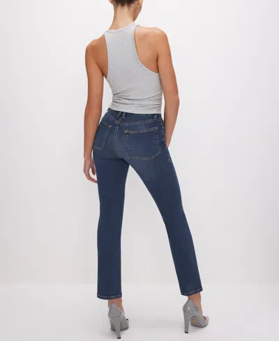 Good American Good Boy Cropped High-rise Slim-leg Jeans In Blue