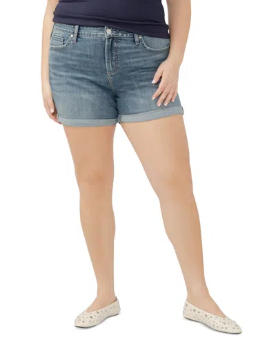 Silver Jeans Co. Plus Size Suki Faded Denim Shorts In Indigo
