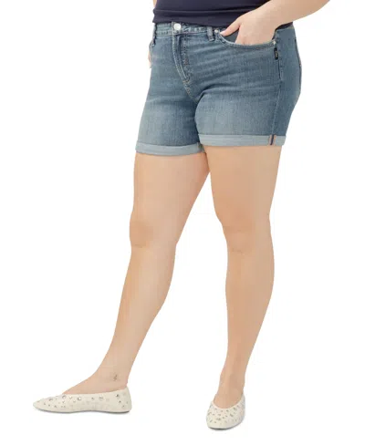Silver Jeans Co. Plus Size Suki Faded Denim Shorts In Indigo