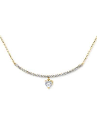 Giani Bernini Cubic Zirconia Heart Pendant Necklace (2-1/20 Ct. T.w.) In Sterling Silver, 16" + 2" Extender In Gold