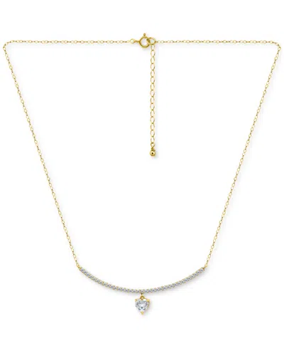 Giani Bernini Cubic Zirconia Heart Pendant Necklace (2-1/20 Ct. T.w.) In Sterling Silver, 16" + 2" Extender In Gold