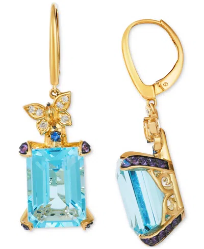 Le Vian Multi-gemstone (16-3/4 Ct. T.w.) & Vanilla Diamonds (1/10 Ct. T.w.) Drop Earrings In 14k Gold In Yellow Gold