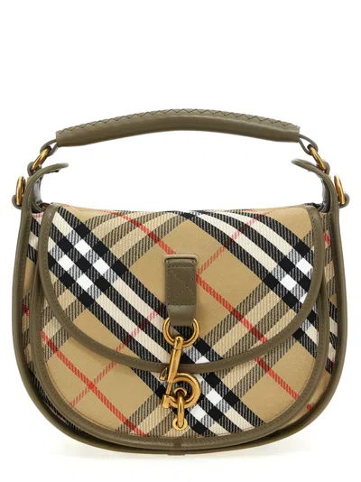 Burberry Small Handbag With Adjustable Strap And Check Pattern In Beige