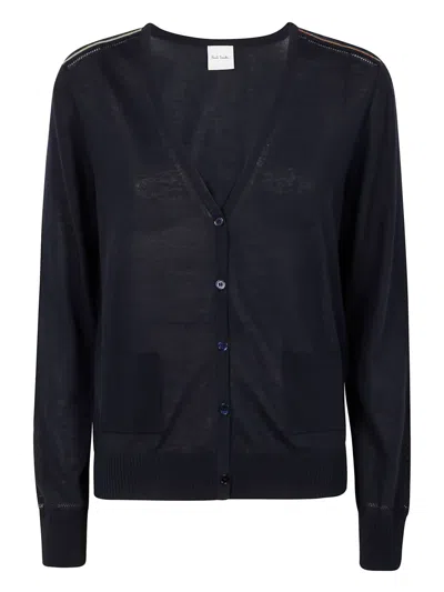 Paul Smith Womens Knitted Cardigan Button In Blue