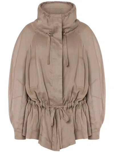 Alberta Ferretti Drawstring-waist Jacket In Neutrals
