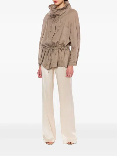 Alberta Ferretti Drawstring-waist Jacket In Neutrals