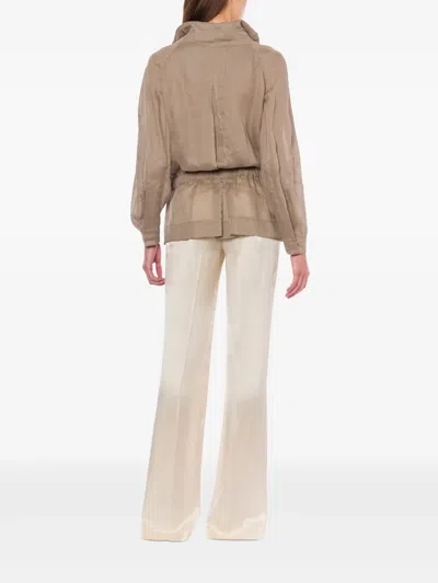 Alberta Ferretti Drawstring-waist Jacket In Neutrals