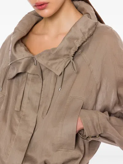 Alberta Ferretti Drawstring-waist Jacket In Neutrals