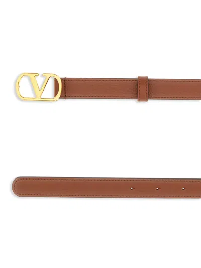 Valentino Garavani Vlogo Buckle Reversible Leather Belt In 11j Selleria-nero