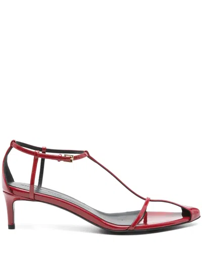 Khaite 35mm Loulou Leather Sandals In Red