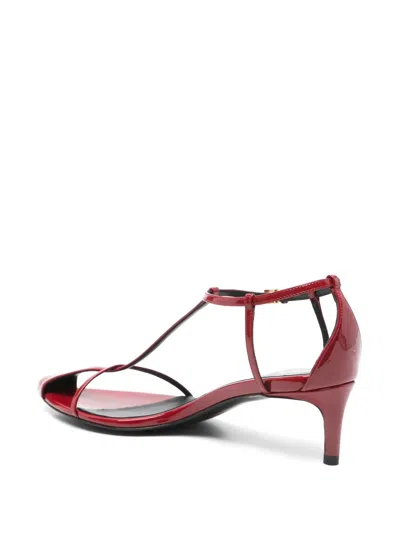 Khaite 35mm Loulou Leather Sandals In Red