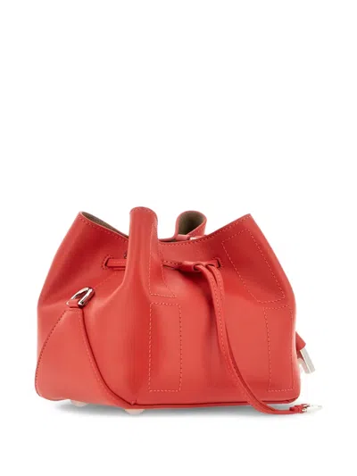 Hogan Mini Hocket Drawstring Bucket Bag In Red