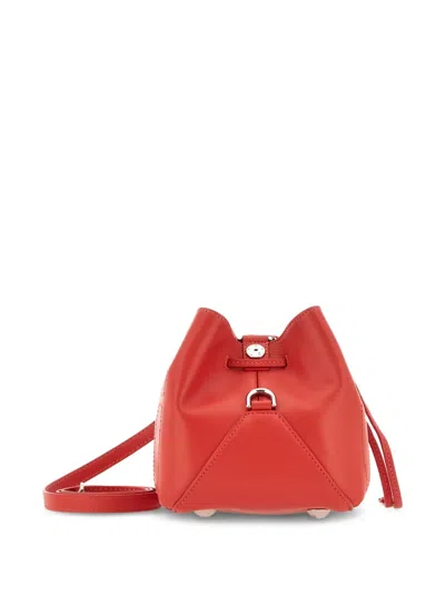 Hogan Mini Hocket Drawstring Bucket Bag In Red