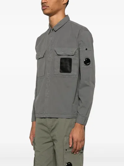 C.p. Company C.p.company Lens Detail Overshirt In Grey