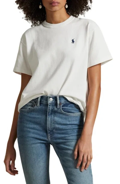 Polo Ralph Lauren White Cotton T-shirt With Logo In White