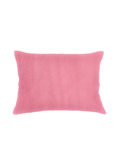 Anaya So Soft Linen Pillow With Down Insert In Rouge