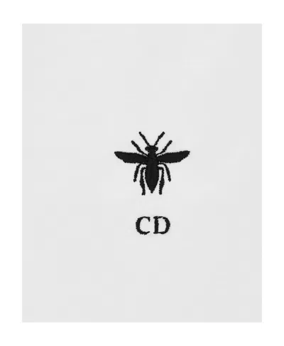 Dior White Cotton Poplin Short-sleeved Shirt In White