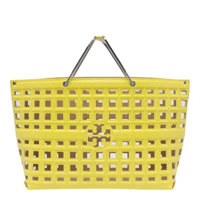 Tory Burch Yellow Ostritch Market Tote In Yellow