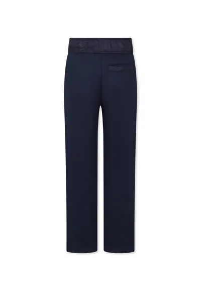 Lanvin Blue Trousers For Boy With Logo In Blue