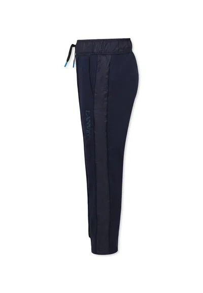Lanvin Blue Trousers For Boy With Logo In Blue