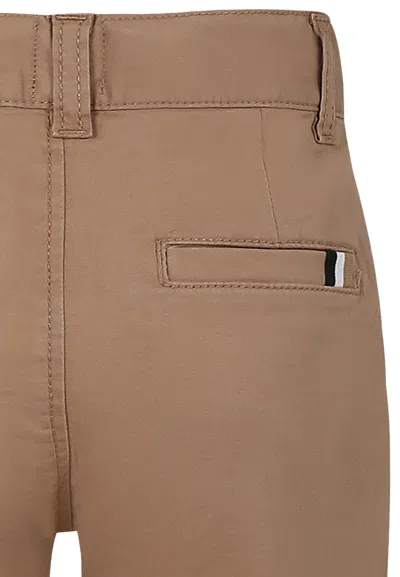 Hugo Boss Beige Shorts For Boy With Logo In Beige