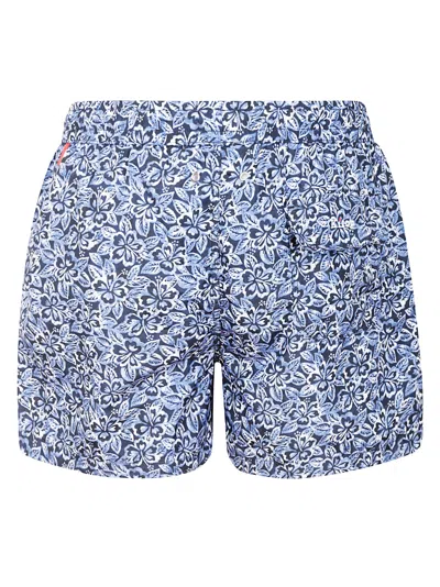 Kiton Patterned Swimsuit In Blue