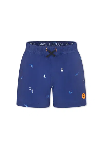 Save The Duck Dolfin-print Swim Shorts In Blue