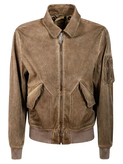 Ten C Zip-up Bomber Jacket In Caffe Arabo