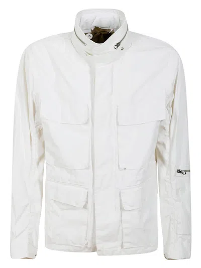 Ten C Multi-pocket Linen Jacket In Bianco Neve