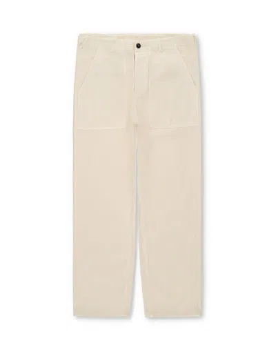 Fortela Newfatigue Herringbone Cotton Fatigue Trousers In Off White