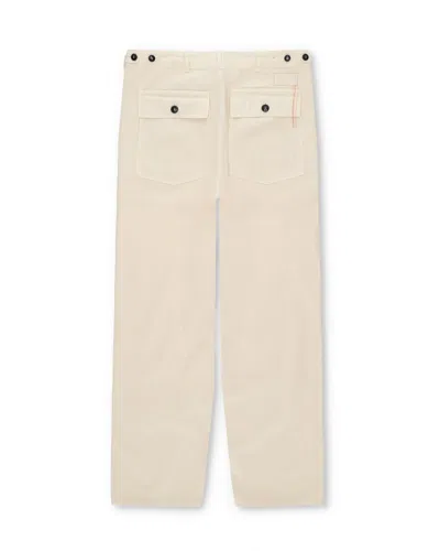 Fortela Newfatigue Herringbone Cotton Fatigue Trousers In Off White