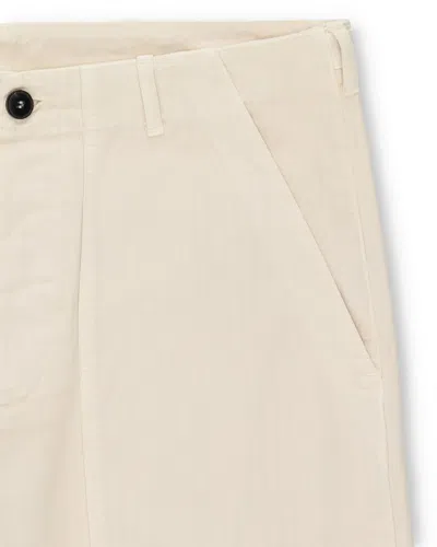 Fortela Newfatigue Herringbone Cotton Fatigue Trousers In Off White